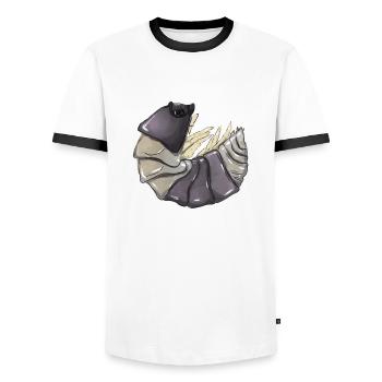Cubaris spec. „Panda King“ Asseln , Isopod - Männer Kontrast-T-Shirt - Weiß/Schwarz - Vorne - AI Model Female 172 light (172cm) & AI Model Male 178 dark (178cm)