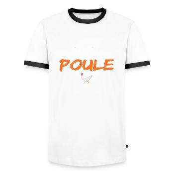 Meilleur Papa poule - T-shirt contrasté Homme - blanc/noir - Devant - AI Model Female 172 light (172cm) & AI Model Male 178 dark (178cm)
