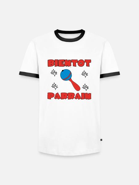SOON TO BE A GODFATHER - Men's Ringer Shirt - white/black