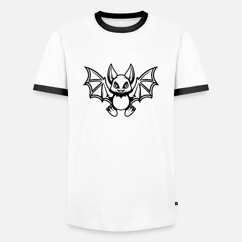 fledermaus comic - Männer Kontrast-T-Shirt - Weiß/Schwarz