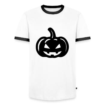 Citrouille - T-shirt contrasté Homme - blanc/noir - Devant - AI Model Female 172 light (172cm) & AI Model Male 178 dark (178cm)
