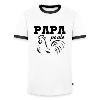 Meilleur papa poule - T-shirt contrasté Homme - blanc/noir - Devant - AI Model Female 172 light (172cm) & AI Model Male 178 dark (178cm)