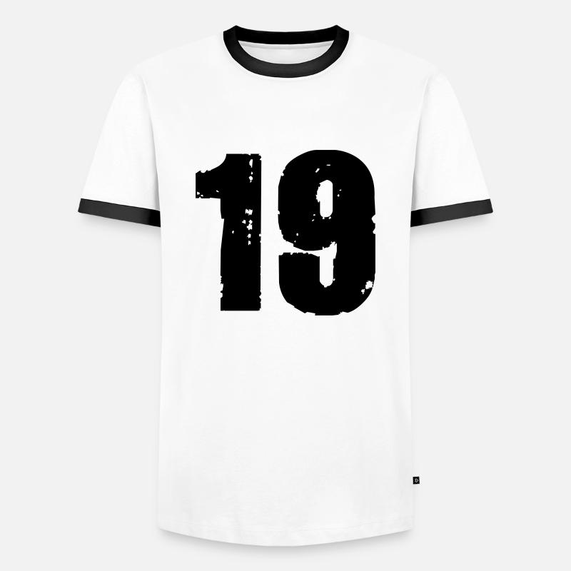 19 - Men's Ringer Shirt - white/black