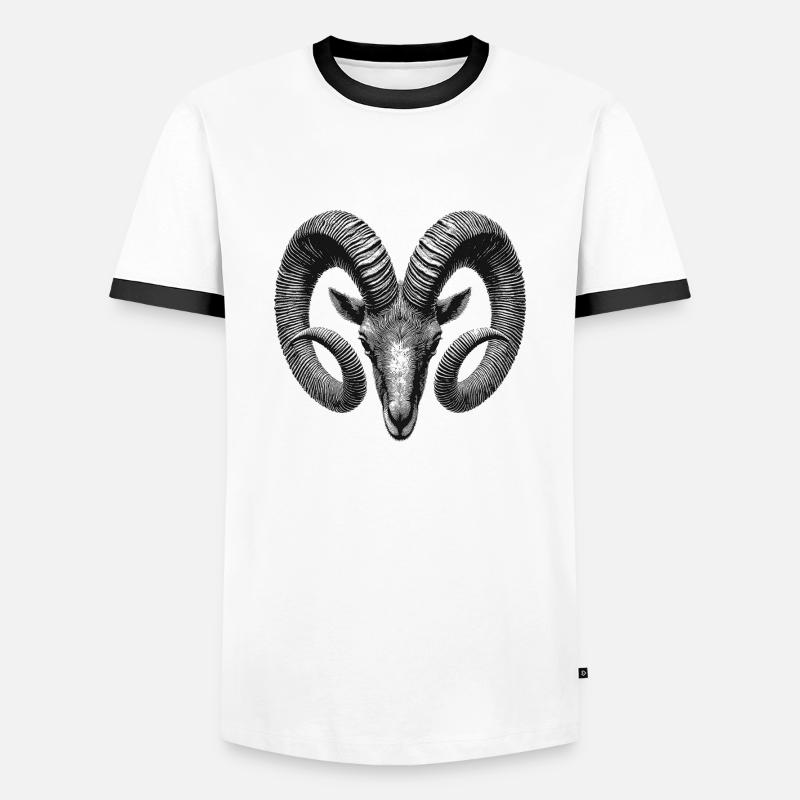 Ram - Men's Ringer Shirt - white/black