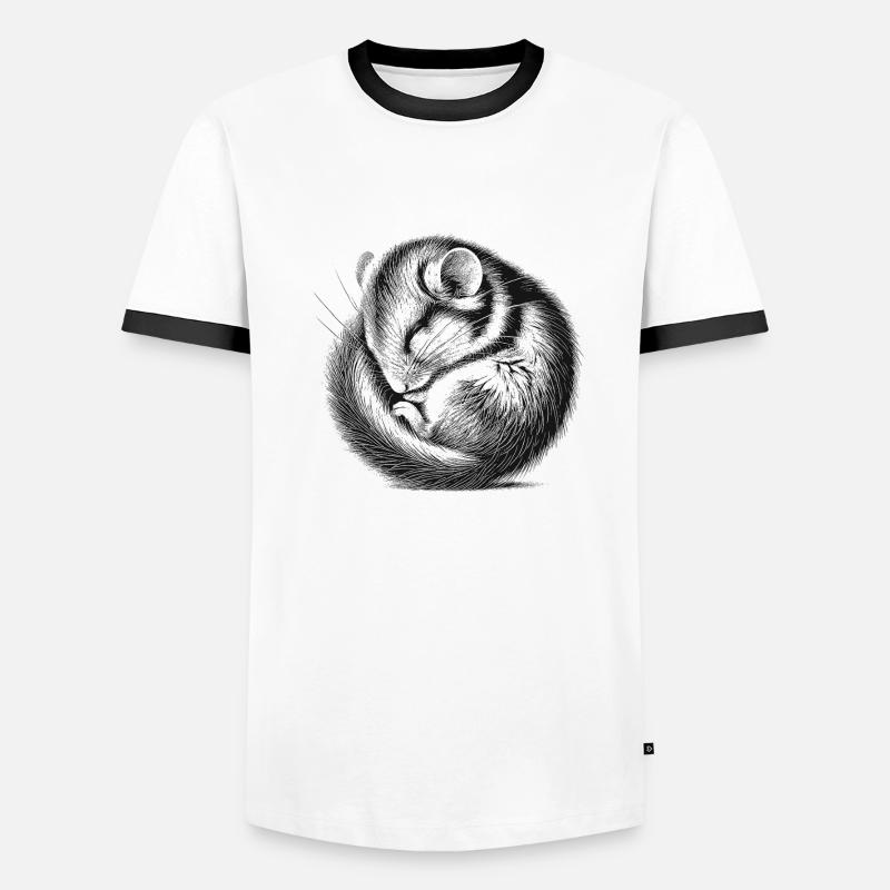 Siebenschläfer - Männer Kontrast-T-Shirt - Weiß/Schwarz