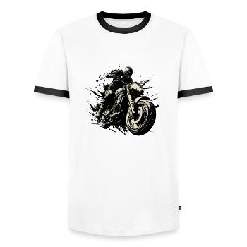 Motorrad,motorcycle,dirkbike motocross - Männer Kontrast-T-Shirt - Weiß/Schwarz - Vorne - AI Model Female 172 light (172cm) & AI Model Male 178 dark (178cm)