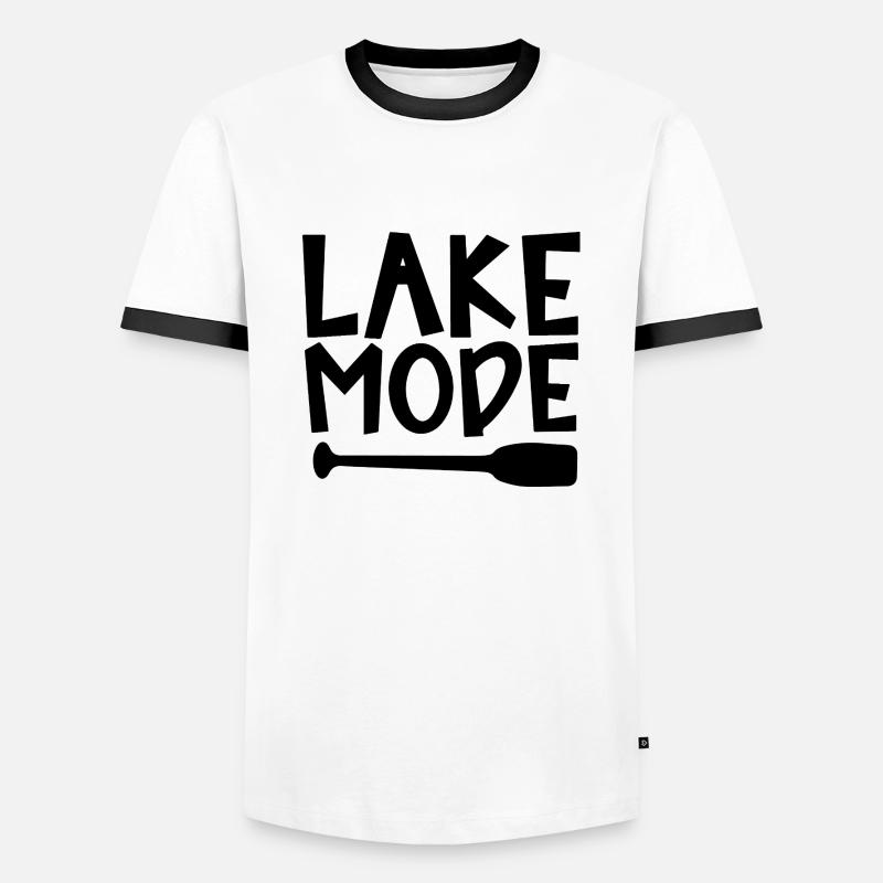 Lake Mode Adventure PaddleMotivation Design - Men's Ringer Shirt - white/black