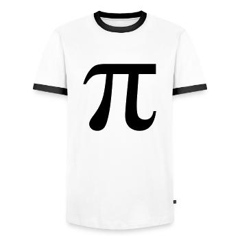 PI - Männer Kontrast-T-Shirt - Weiß/Schwarz - Vorne - AI Model Female 172 light (172cm) & AI Model Male 178 dark (178cm)