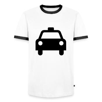 Taxi - T-shirt contrasté Homme - blanc/noir - Devant - AI Model Female 172 light (172cm) & AI Model Male 178 dark (178cm)