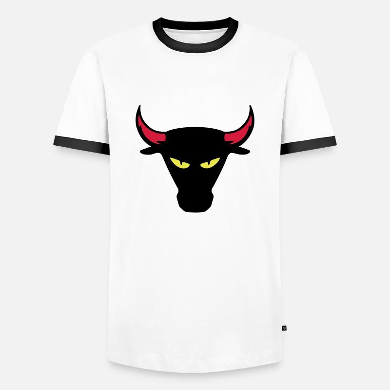 Stierkampf - Männer Kontrast-T-Shirt - Weiß/Schwarz
