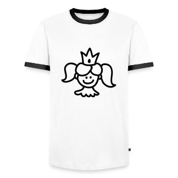 Princess with crown - Line - Men's Ringer Shirt - white/black - Front - AI Model Female 172 light (172cm) & AI Model Male 178 dark (178cm)