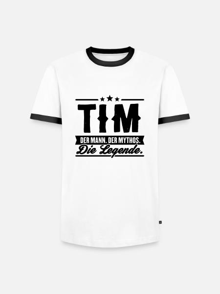 Man Myth Legend Tim - Men's Ringer Shirt - white/black