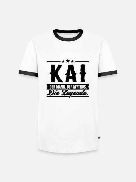 Man Myth Legend Kai - Men's Ringer Shirt - white/black