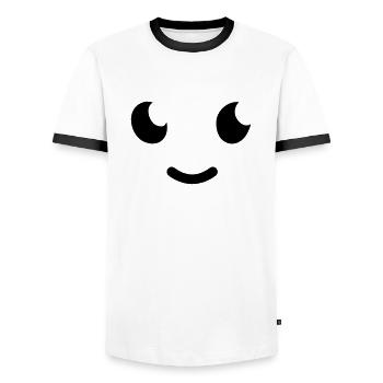 Les yeux doux - T-shirt contrasté Homme - blanc/noir - Devant - AI Model Female 172 light (172cm) & AI Model Male 178 dark (178cm)
