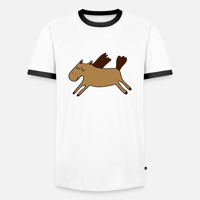 Pony - Männer Kontrast-T-Shirt - Weiß/Schwarz