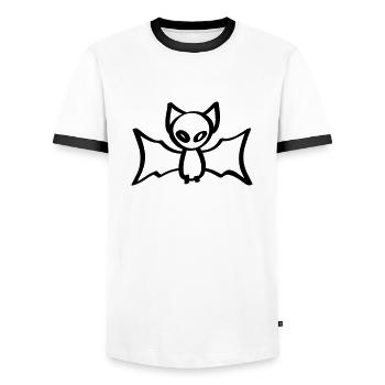 fledermaus halloween bat - Männer Kontrast-T-Shirt - Weiß/Schwarz - Vorne - AI Model Female 172 light (172cm) & AI Model Male 178 dark (178cm)