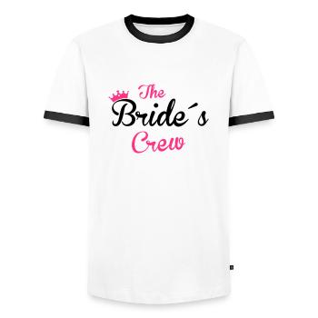 the bride´s crew - Männer Kontrast-T-Shirt - Weiß/Schwarz - Vorne - AI Model Female 172 light (172cm) & AI Model Male 178 dark (178cm)