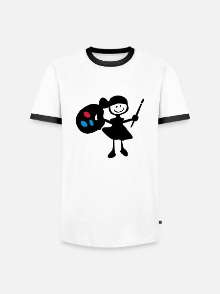 painter_girl - Men's Ringer Shirt - white/black