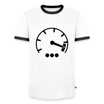 tacho__f1 - T-shirt contrasté Homme - blanc/noir - Devant - AI Model Female 172 light (172cm) & AI Model Male 178 dark (178cm)