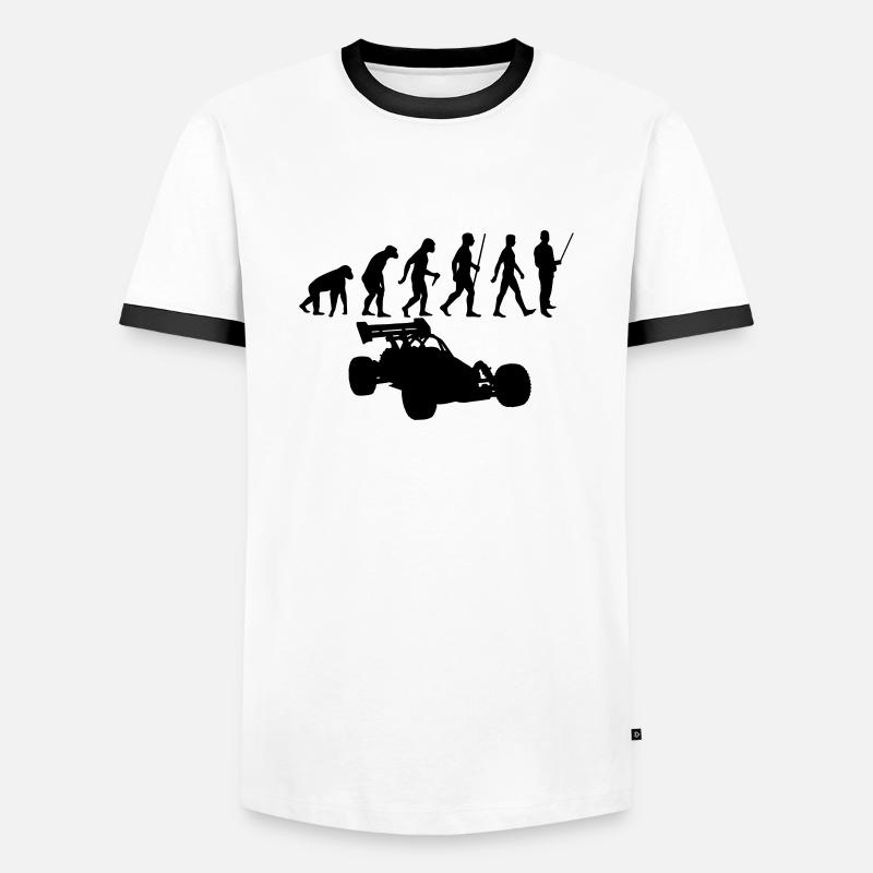Evolution rc car - Männer Kontrast-T-Shirt - Weiß/Schwarz