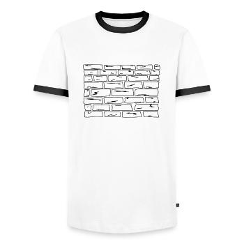 Die Mauer - Männer Kontrast-T-Shirt - Weiß/Schwarz - Vorne - AI Model Female 172 light (172cm) & AI Model Male 178 dark (178cm)