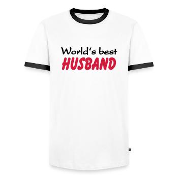World's best Husband - Männer Kontrast-T-Shirt - Weiß/Schwarz - Vorne - AI Model Female 172 light (172cm) & AI Model Male 178 dark (178cm)