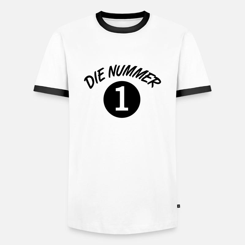 nummer1 - Männer Kontrast-T-Shirt - Weiß/Schwarz