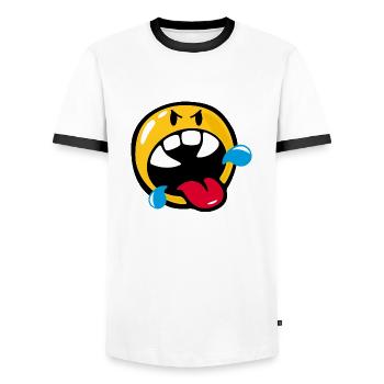 Smiley Anger Rabid - Männer Kontrast-T-Shirt - Weiß/Schwarz - Vorne - AI Model Female 172 light (172cm) & AI Model Male 178 dark (178cm)