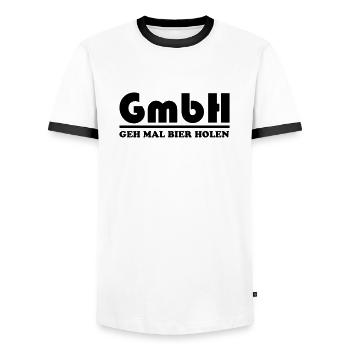 geh_mal_bier_holen_01 - Männer Kontrast-T-Shirt - Weiß/Schwarz - Vorne - AI Model Female 172 light (172cm) & AI Model Male 178 dark (178cm)
