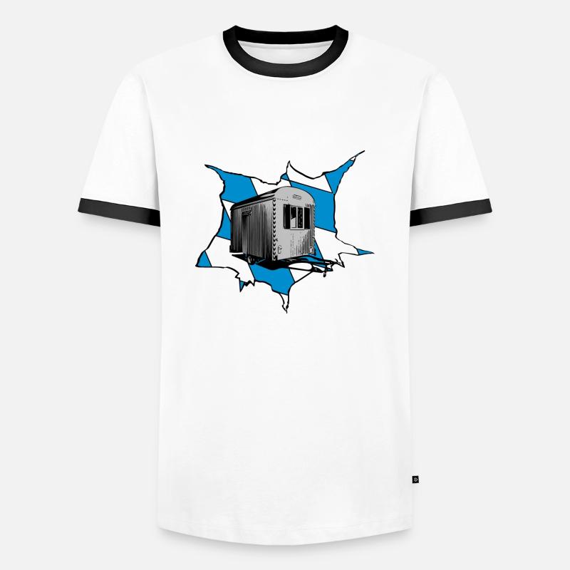 Construction trailer - Men's Ringer Shirt - white/black