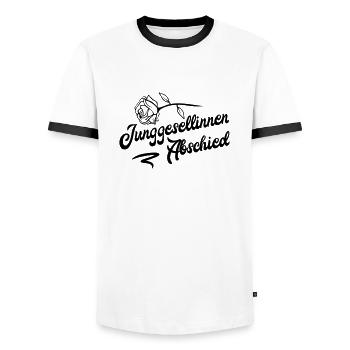 junggesellinnen rose - Männer Kontrast-T-Shirt - Weiß/Schwarz - Vorne - AI Model Female 172 light (172cm) & AI Model Male 178 dark (178cm)