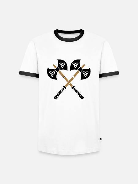 wikinger_aexte_02 - Männer Kontrast-T-Shirt - Weiß/Schwarz