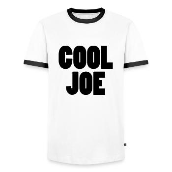 cool joe - Men's Ringer Shirt - white/black - Front - AI Model Female 172 light (172cm) & AI Model Male 178 dark (178cm)