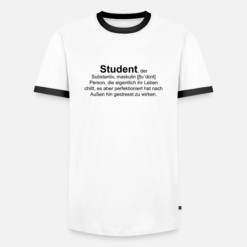 Student, der - Männer Kontrast-T-Shirt - Weiß/Schwarz