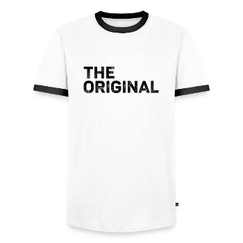 Father Son Partner Look The Original The Remix - T-shirt contrasté Homme - blanc/noir - Devant - AI Model Female 172 light (172cm) & AI Model Male 178 dark (178cm)