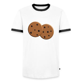 cookies - T-shirt contrasté Homme - blanc/noir - Devant - AI Model Female 172 light (172cm) & AI Model Male 178 dark (178cm)