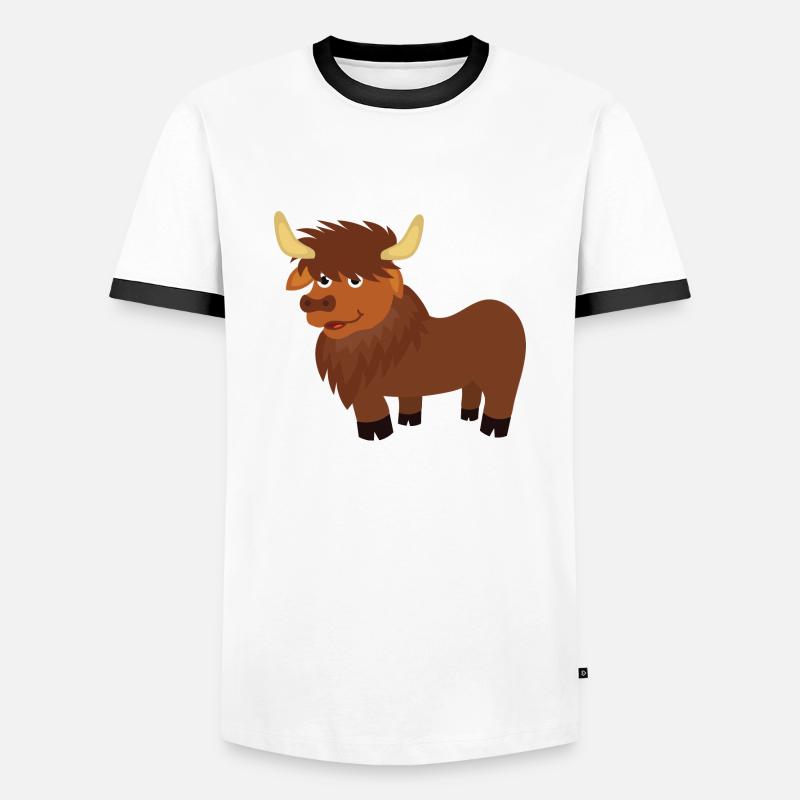 Bison - Men's Ringer Shirt - white/black