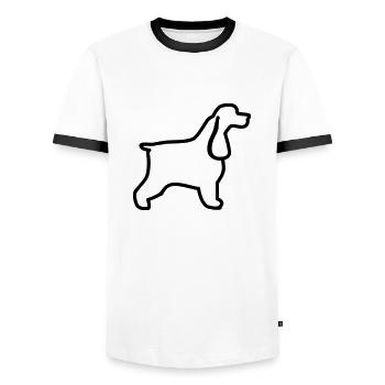 Plan cocker anglais - T-shirt contrasté Homme - blanc/noir - Devant - AI Model Female 172 light (172cm) & AI Model Male 178 dark (178cm)