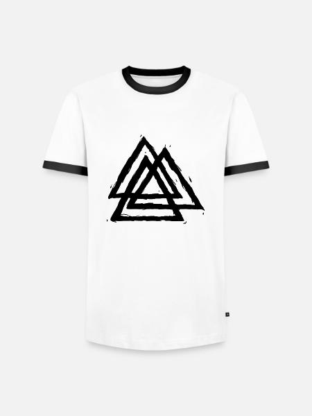 Valkunut Viking "knot of the occis" - Men's Ringer Shirt - white/black