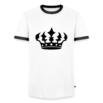 Gezackte Krone Design - Männer Kontrast-T-Shirt - Weiß/Schwarz - Vorne - AI Model Female 172 light (172cm) & AI Model Male 178 dark (178cm)