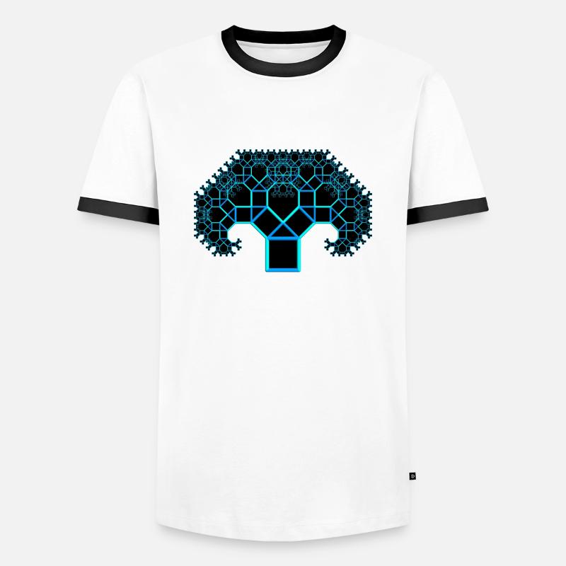 my Pythagoras tree - Men's Ringer Shirt - white/black