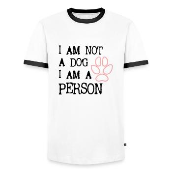 Dog Dog Rights Animal Rights Funny Dogs Vector 1 - Men's Ringer Shirt - white/black - Front - AI Model Female 172 light (172cm) & AI Model Male 178 dark (178cm)