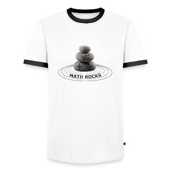 Mathe Rockt - Männer Kontrast-T-Shirt - Weiß/Schwarz - Vorne - AI Model Female 172 light (172cm) & AI Model Male 178 dark (178cm)