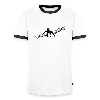 Hund Geschenk Hunde Labrador Haustier Hundehalter - Männer Kontrast-T-Shirt - Weiß/Schwarz - Vorne - AI Model Female 172 light (172cm) & AI Model Male 178 dark (178cm)