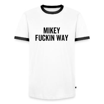 Mikey Fuckin Way - Männer Kontrast-T-Shirt - Weiß/Schwarz - Vorne - AI Model Female 172 light (172cm) & AI Model Male 178 dark (178cm)