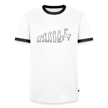Football Player Football Team Football Design - Men's Ringer Shirt - white/black - Front - AI Model Female 172 light (172cm) & AI Model Male 178 dark (178cm)