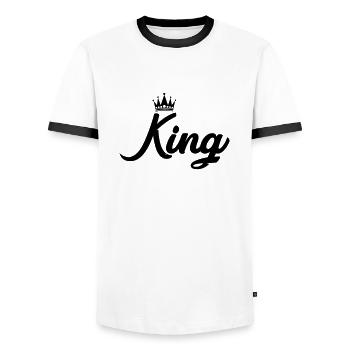 Roi - T-shirt contrasté Homme - blanc/noir - Devant - AI Model Female 172 light (172cm) & AI Model Male 178 dark (178cm)