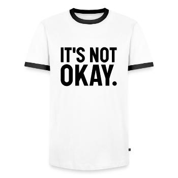 Its not okay - Men's Ringer Shirt - white/black - Front - AI Model Female 172 light (172cm) & AI Model Male 178 dark (178cm)