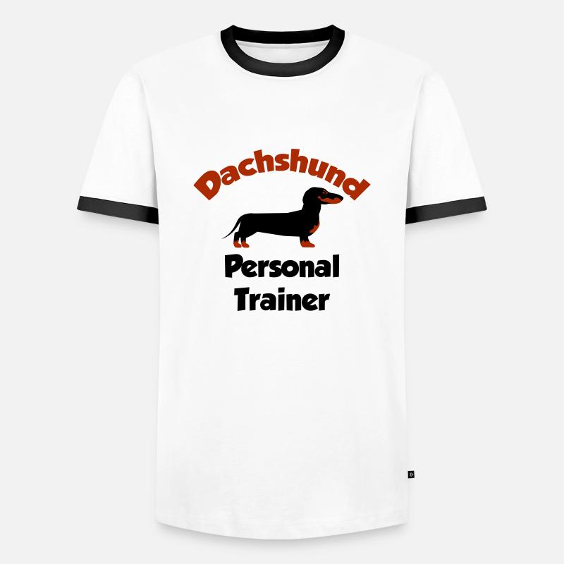 Dackel - Personal Trainer - Männer Kontrast-T-Shirt - Weiß/Schwarz
