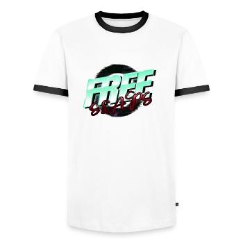 drôle citation déclaration fun génial citation heureux - T-shirt contrasté Homme - blanc/noir - Devant - AI Model Female 172 light (172cm) & AI Model Male 178 dark (178cm)